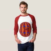 Orb Red Round Tシャツ3/4スリーブラグラン Tシャツ (正面フル)