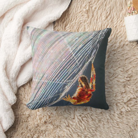 Orb Spider on Web  クッション (ブランケット)