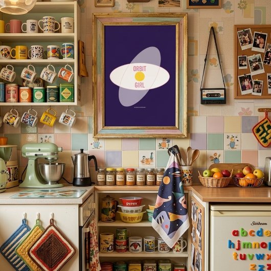 Orbit Girl — 90s Maximalist Poster | Retro Bedrm ポスター