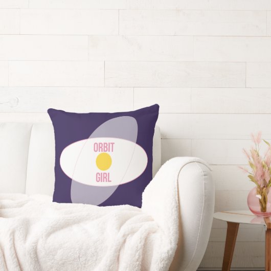 Orbit Girl — 90s Maximalist Throw Pillow | Retro クッション (ソファ)