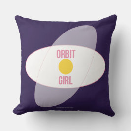 Orbit Girl — 90s Maximalist Throw Pillow | Retro クッション