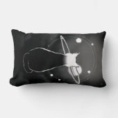 Orbiting Cosmic Cat  Pillow — Minimalist Design ランバークッション (正面)