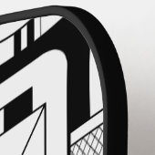 Orbitron Minimal -Abstract Geometric Line Art ピックルボールラケット (左詳細)