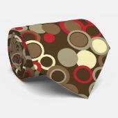 Orbs水玉模様ココアブラウン両面印刷 ネクタイ (ロール)
