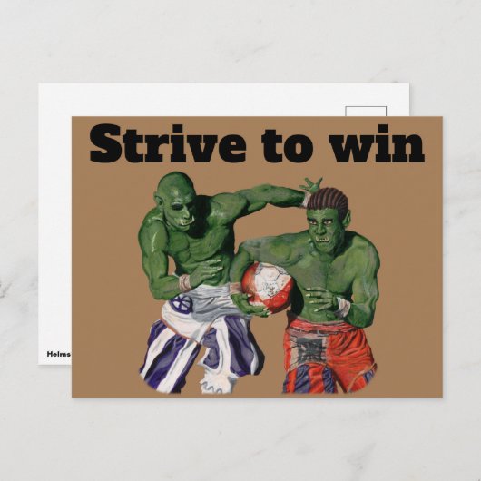 Orcグラディエーターサッカースポーツファンタジーアートポストカード ポストカード (正面/裏面)