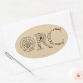 Orc武器コラージュ 楕円形シール (封筒)