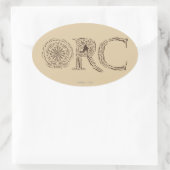 Orc武器コラージュ 楕円形シール (バッグ)