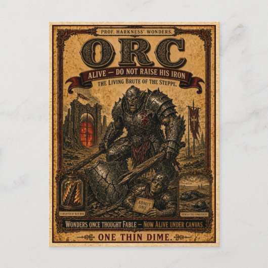 Orc, Vintage Circus Monster ポストカード (正面)
