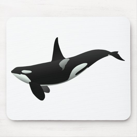 Orcaクジライラストレーション – 背景色を選択 マウスパッド (正面)