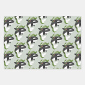 Orcaクリスマスラッピング紙フラットシートセット3 ラッピングペーパーシート (正面)