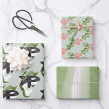 Orcaクリスマスラッピング紙フラットシートセット3