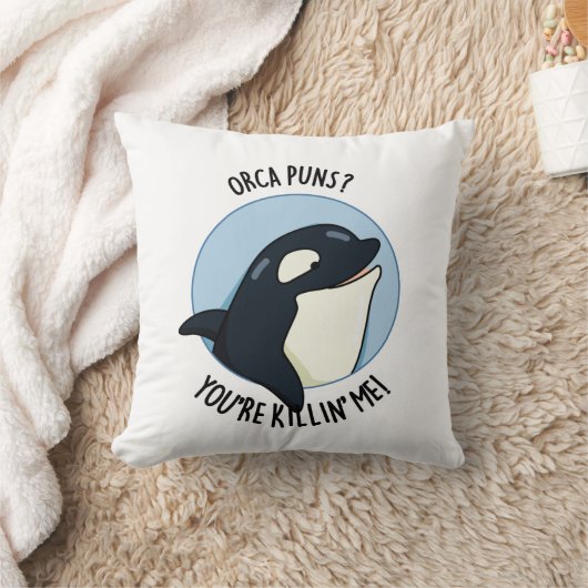 Orcaプンスあなたは私を殺おもしろい人殺しホエールプン クッション (ブランケット)