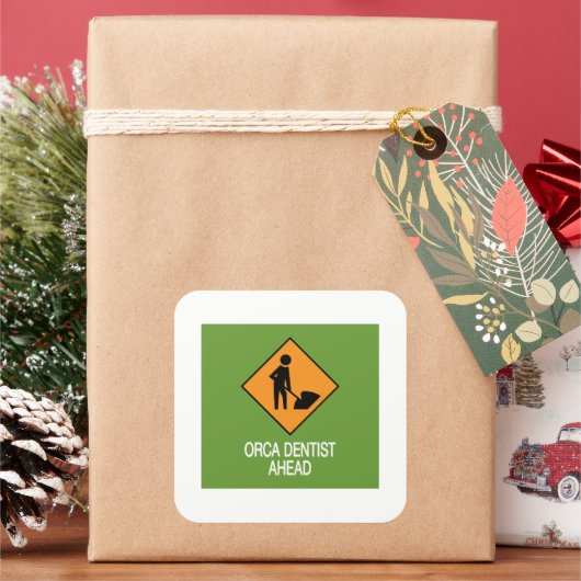 Orca歯医者の先行 スクエアシール (クリスマス)