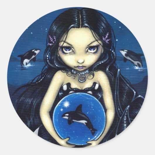 「Orca魔法」ステッカー ラウンドシール (正面)