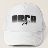ORCA黒カッコいいと白のタイポグラフィデザイン キャップ (正面)