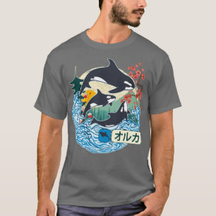 Orca 日本の Whale Wave素晴らし Kanagawa Japan Vint Tシャツ