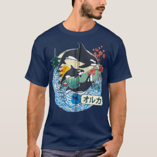 Orca 日本の Whale Wave素晴らし Kanagawa Japan Vint Tシャツ