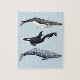 Orca, ballena jorobada y ballena gris ジグソーパズル