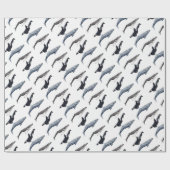 Orca, ballena jorobada y ballena gris ラッピングペーパー (フラット)