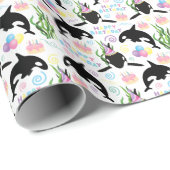 Orca Birthday Gift Wrapping Paper in White ラッピングペーパー (ロールコーナー)