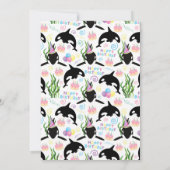 Orca Birthday Invitation in White 招待状 (裏面)