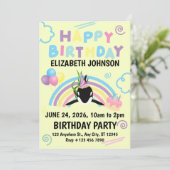 Orca Birthday Party Invitation in Yellow 招待状 (スタンド正面)