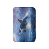 Orca Breaching Near Snowy Mountains バスマット (正面縦)