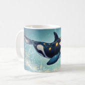 Orca Cartoon Style vibrant Cute Colorfull コーヒーマグカップ (正面左)