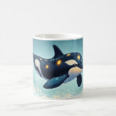 Orca Cartoon Style vibrant Cute Colorfull コーヒーマグカップ (中央)