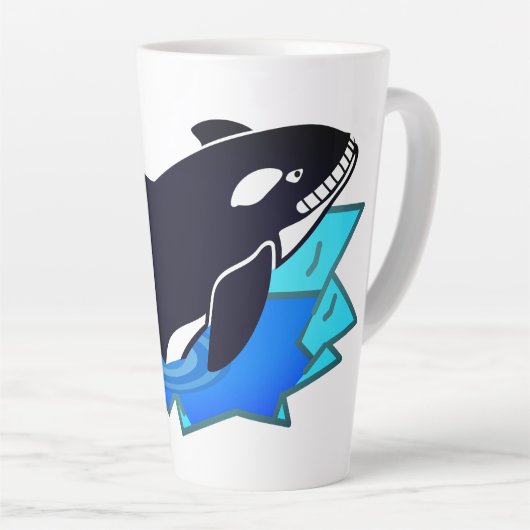 Orca, Fish, Penguin Enemy カフェラテマグ (右アングル)