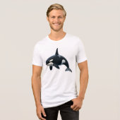 Orca in Motion トライブレンドTシャツ (正面全面)