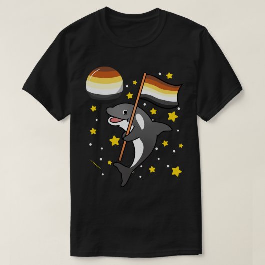 Orca In Space Gay Bear Pride Pullover Hoodie  Tシャツ (デザイン正面)