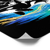 Orca in space, planets, stars, wall lovers Orca in ポスター (角)