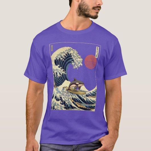 Orca Kanagawa Japanese Surfing Wave Tシャツ (正面)