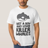 Orca Killer Whale Just a Boy Who Loves Killer Whal Tシャツ (正面)