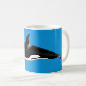 Orca / Killer Whale Mug Blue コーヒーマグカップ (正面右)