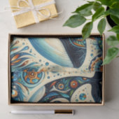 Orca Killer Whale Whimsical Nautical Decoupage 薄葉紙 (ギフト)