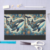 Orca Killer Whale Whimsical Nautical Decoupage 薄葉紙 (クラフト)