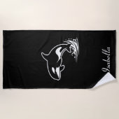 Orca Leaping ビーチタオル (正面)