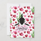 Orca Love Valentine’s Day Card in White ノートカード (正面)