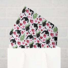 Orca Love Valentine Tissue Paper in White 薄葉紙