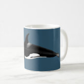 Orca Mug on dark blue コーヒーマグカップ (正面右)