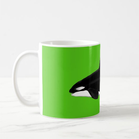 Orca Mug on green コーヒーマグカップ (左)