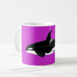 Orca Mug on pink コーヒーマグカップ