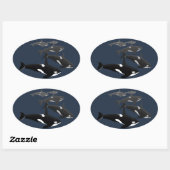 Orca Stickers Killer Whale Stickers 楕円形シール (シート)