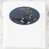 Orca Stickers Killer Whale Stickers 楕円形シール (バッグ)