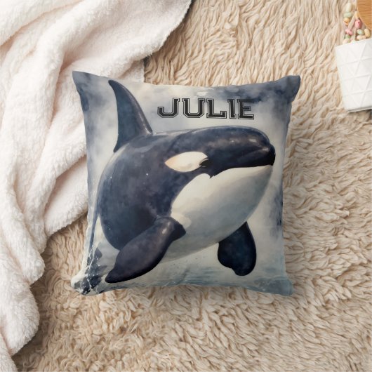  Orca Stormy waves, Personalized クッション (ブランケット)