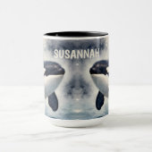 Orca Stormy waves Personalized マグカップ (中央)