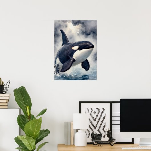 Orca Stormy waves, Poster ポスター (ホームオフィス)