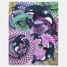 Orca Tribe フリースブランケット